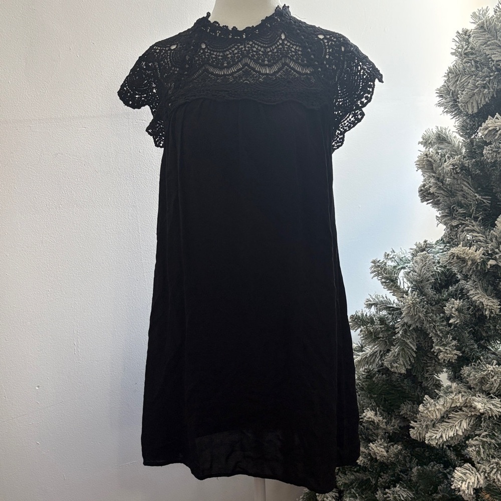 Entro Black Lace Mini Dress